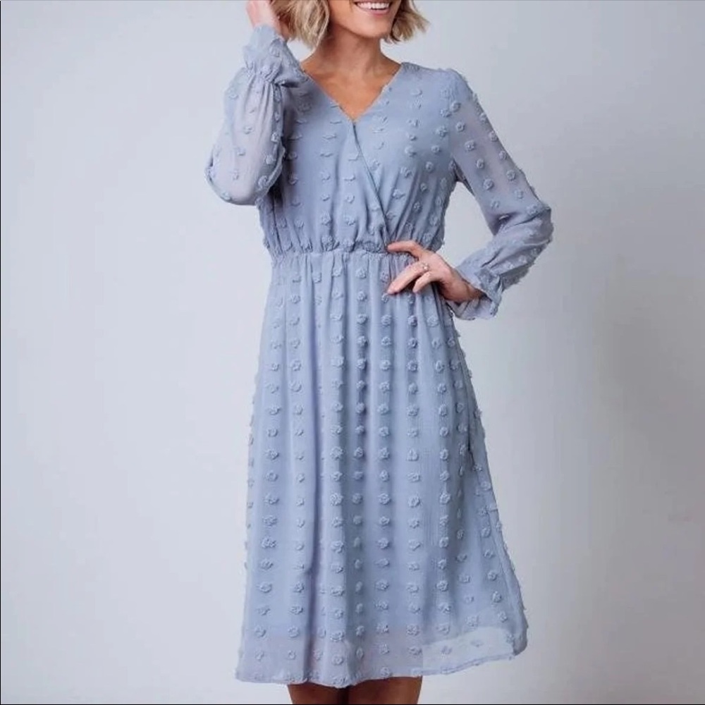 Baltic Born paisley midi dot dress blue